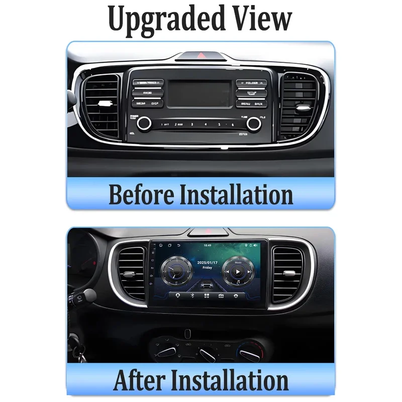 Android 16 For Kia PEGAS SOLUTO 2018 - 2023 GPS Navigation Intelligent System Carplay 8 Core RDS 5G DSP