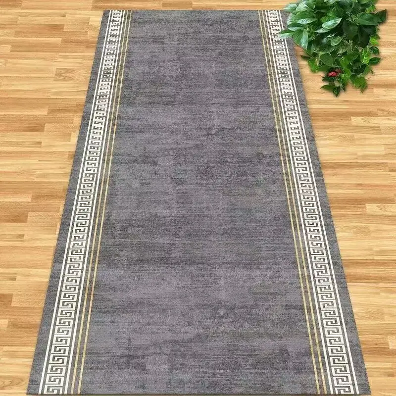 European Style Light Luxury Long Corridor Carpet Runner Simple Senior Decoration Hall Passageway Rug Non-slip Stairway Floor Mat