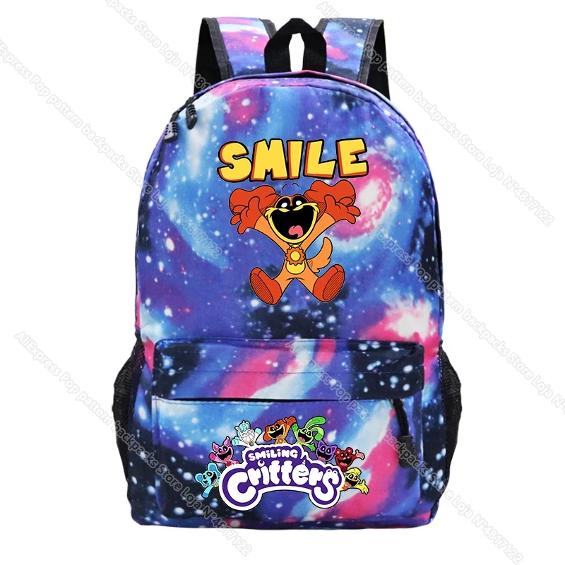 Saco escolar de porcos sorridente para meninos e meninas, mochila Dogday, mochila de viagem dos desenhos animados para estudantes, mochila para laptop, unisex