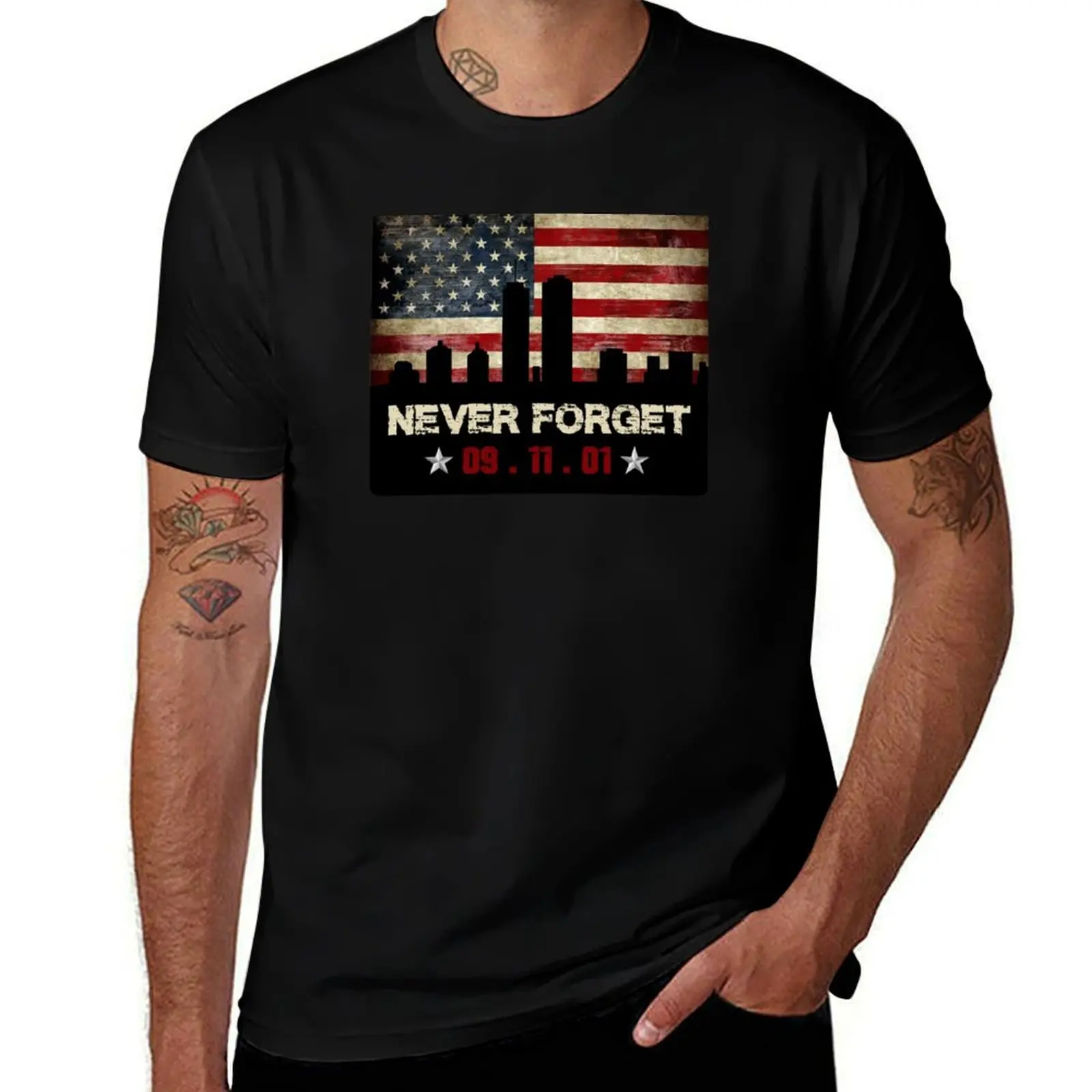 

Never Forget 9/11 USA flag T-Shirt anime clothes shirts graphic animal prinfor boys mens designer t shirt