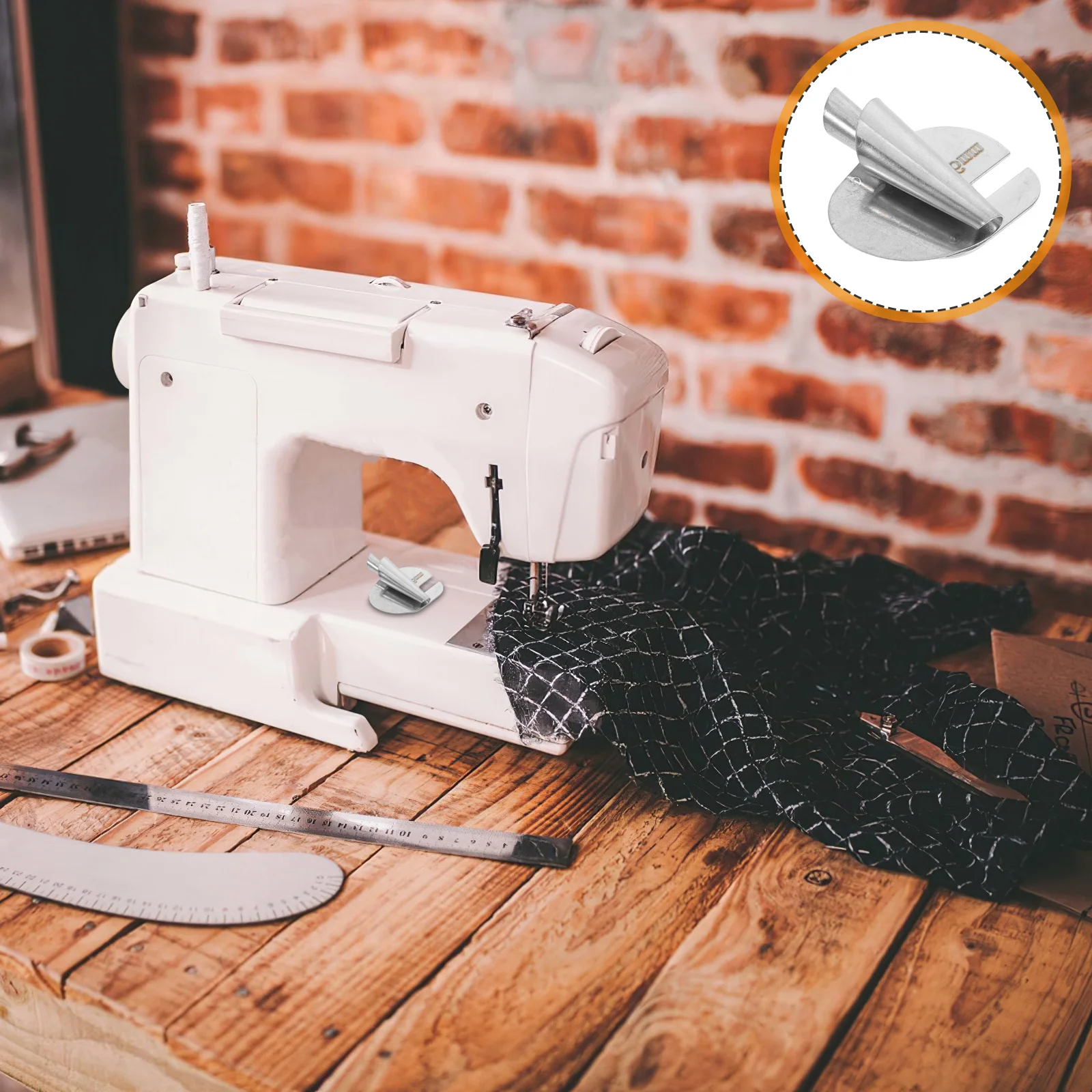 

6pcs Metal Rolled Hemmer Foot 5-10Mm Universal Sewing Machine Presser Foot For Heavy Duty Fabric Edging Adjustable Hemming Tool