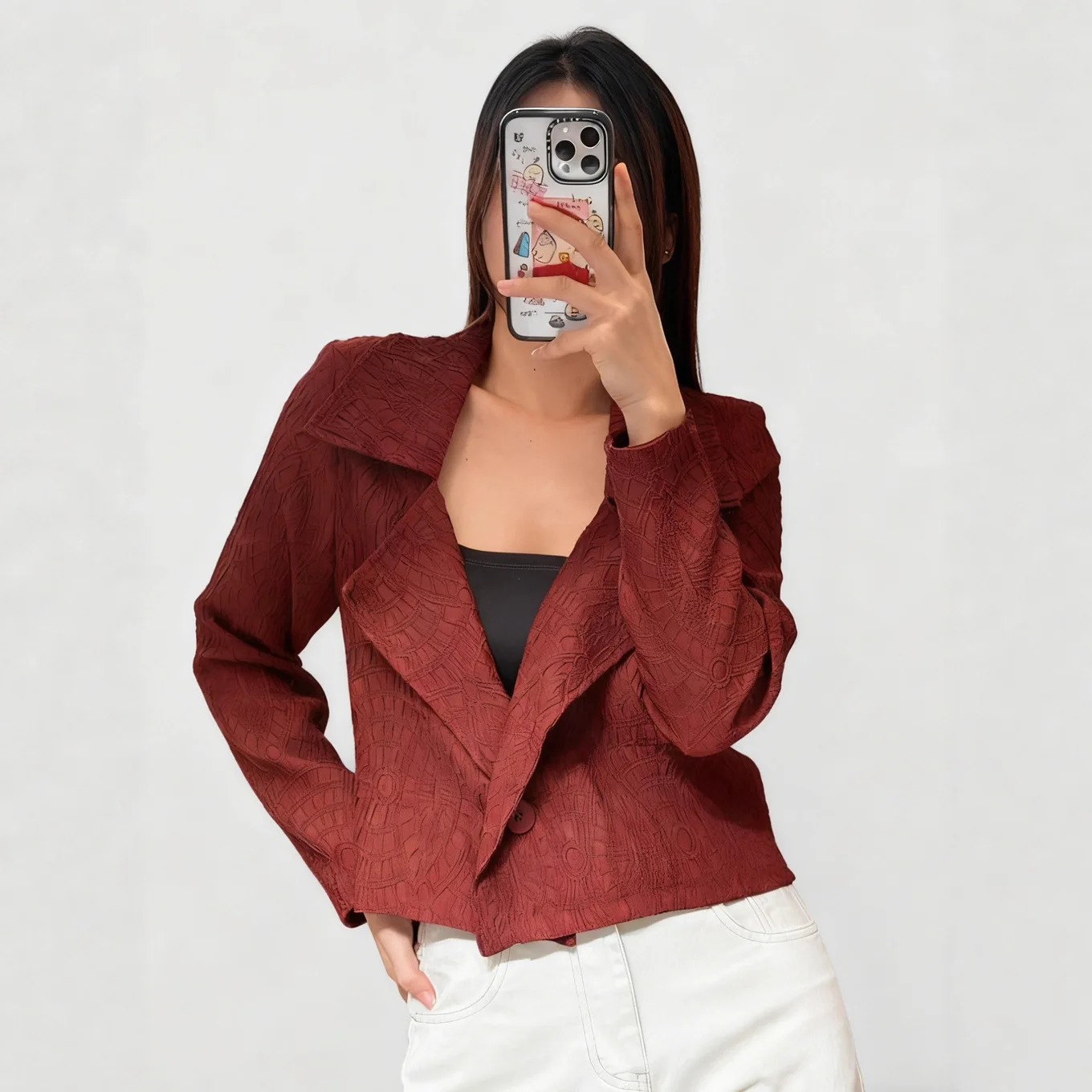 مياكي مطوي 2025 جديد الخريف التطريز الثقيل السترة المرأة قسط الشعور مطوي الفن المتخصصة تصميم بدلة ركاب عادية القمم