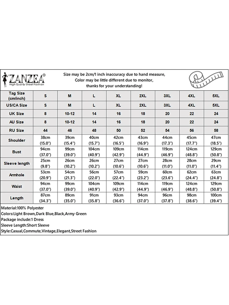 ZANZEA Damen-Minikleider mit Reißverschluss, 20225, Sommermode, kurze Puffärmel, O-Ausschnitt, 4 Farben, kurzes Kleid, Cargo-Arbeitskleidung, S-3XL