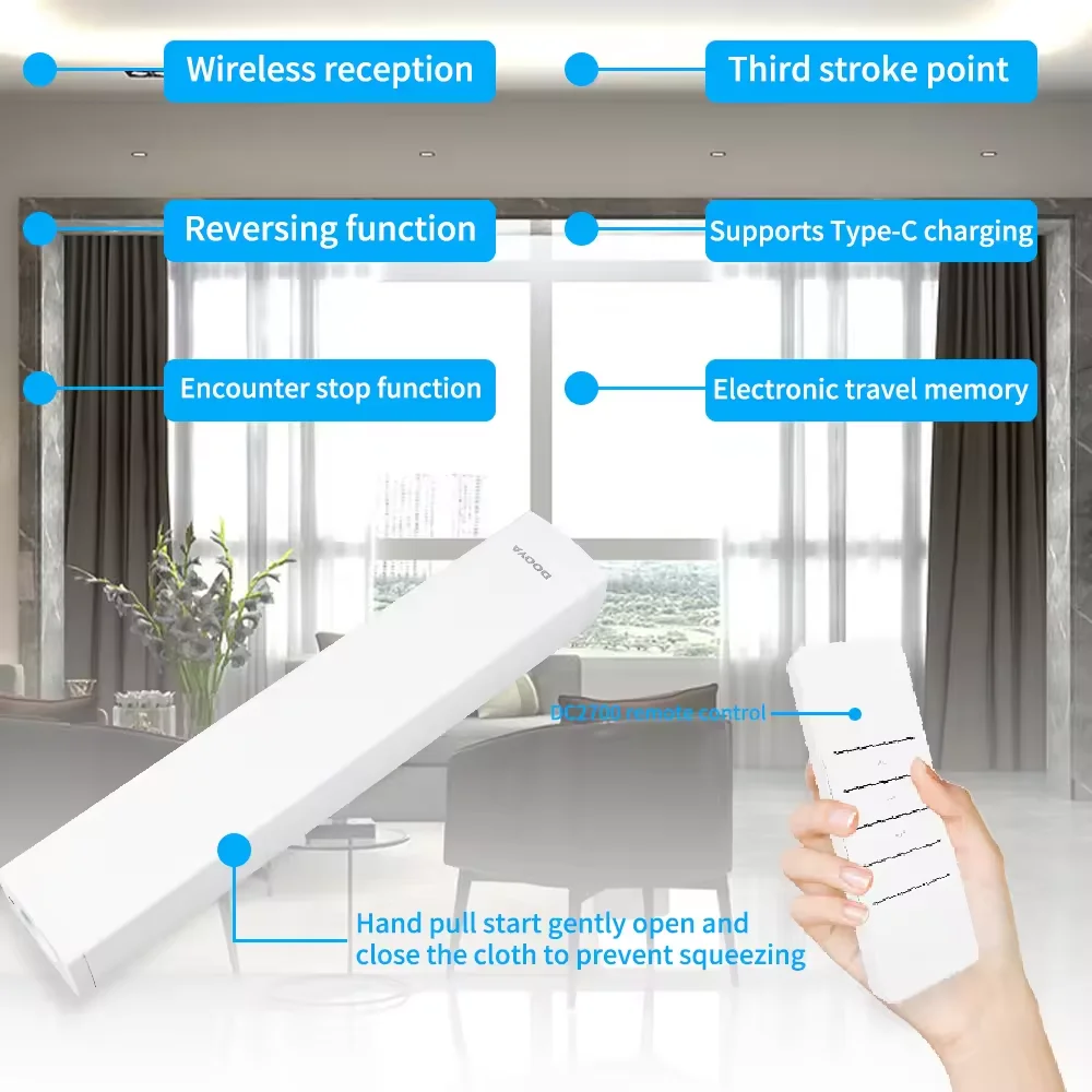 Bestselling Luxury Style Rechargeable Home Intelligent Electric Curtain Motor