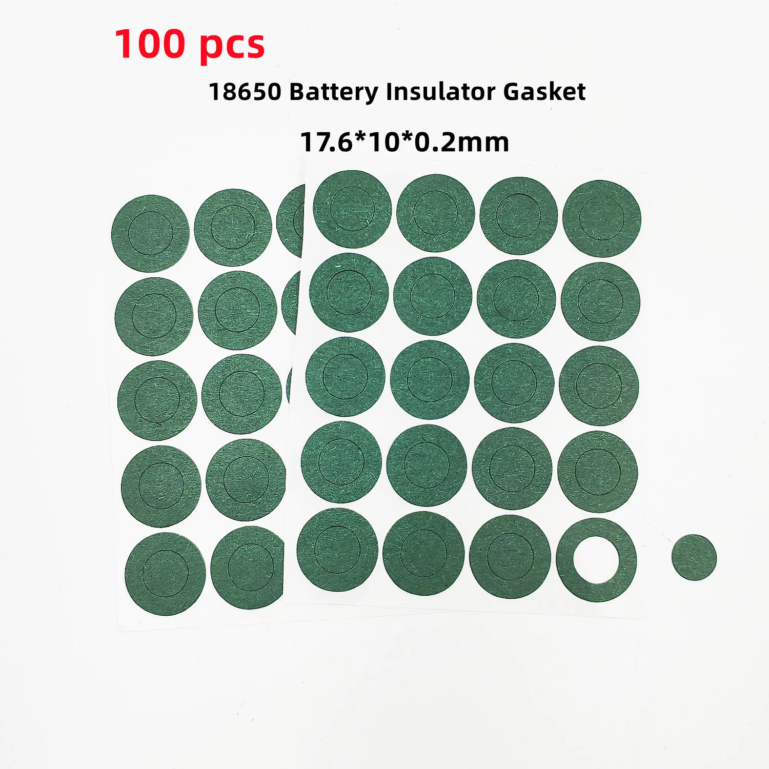 100pcs 18650 Li-ion Battery Insulation Gasket Barley Paper Battery Pack Cell hollow Insulating Electrode Insulated Pads