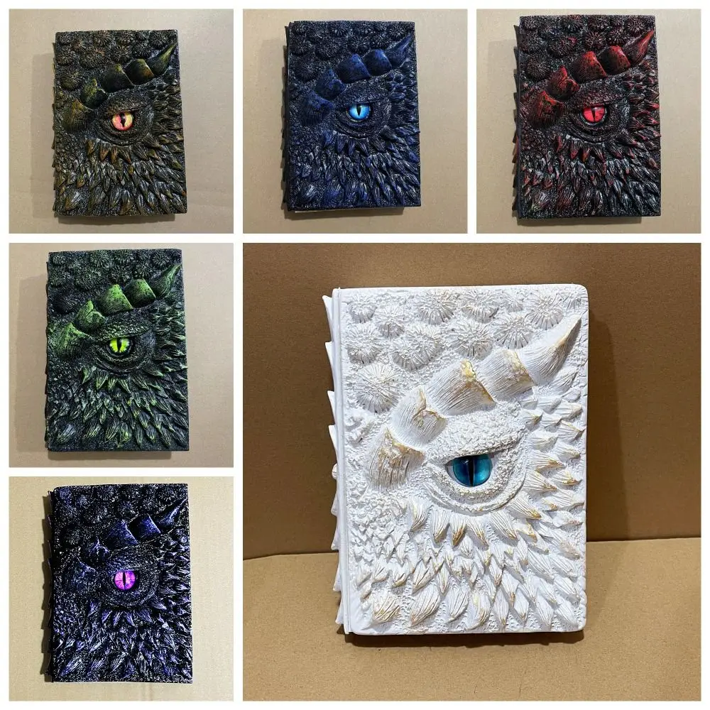 

A5 Embossed Cover Notebook Dragon Eye Staring Scale Embossed Notebook Retro Vintage Scale Texture Notebook Drawing Handbook