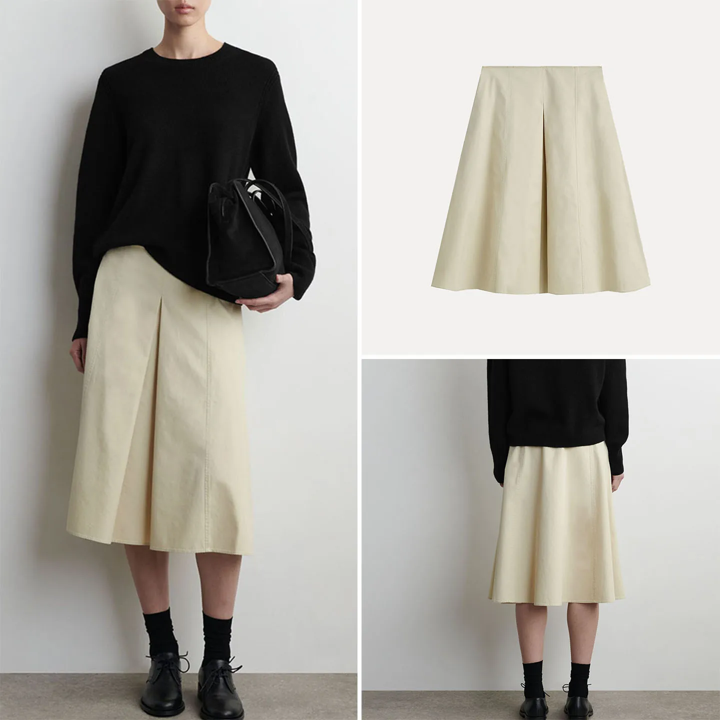 

High Waist Midi Skirt Standard Fit Commuter Style Women's Fashion 2026 New Summer Collection A-Line Skirt by ZADATA