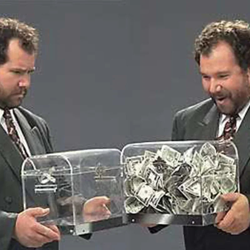 

Crystal Money Chest (Metal Corner) Magic Tricks Astonishing Visual Money Appearing Professional Stage Illusions Gimmicks Props