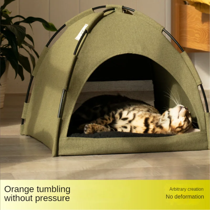 

Camping Pet Tent Dog Beds Kennel Cat Nest with Reversible Cushion Indoor Cat Bed for Small Dog Puppy Cave Dog House Pet Sofa