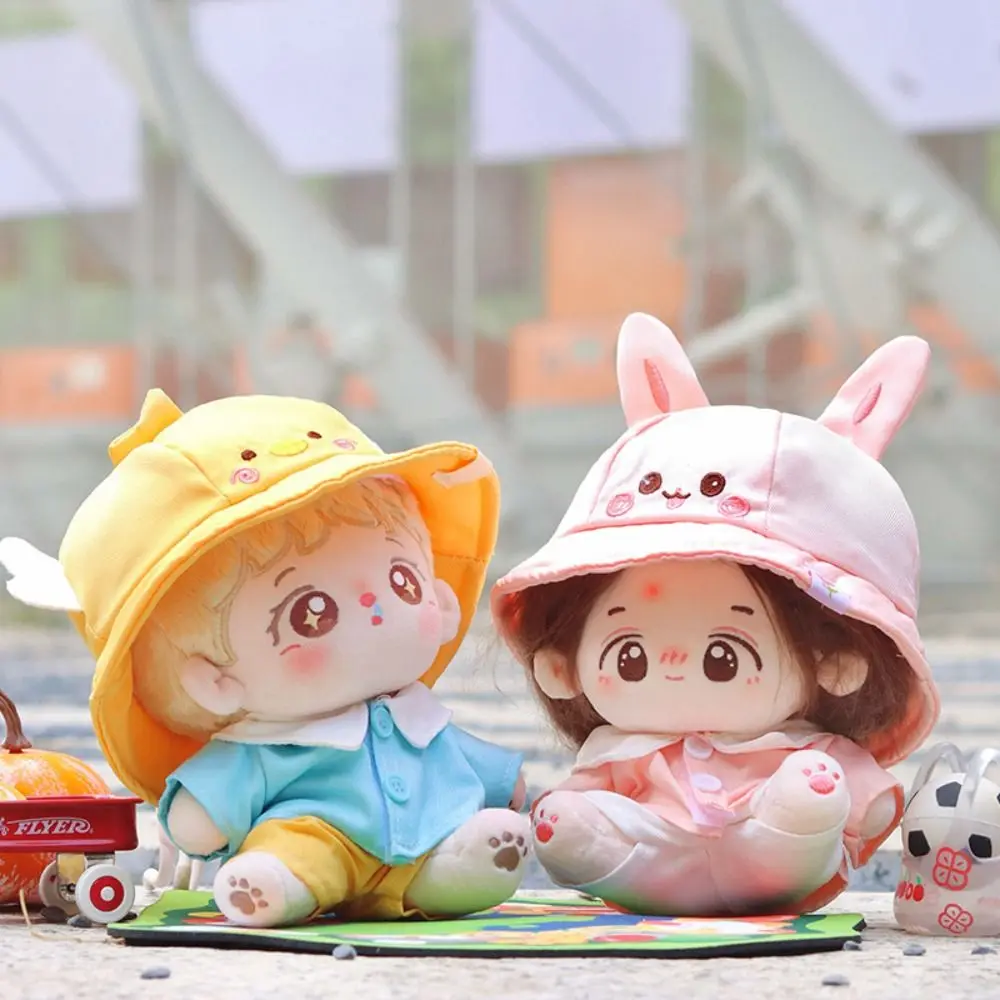 

Duck/Rabbit Cotton Doll Outfit Shirt Pants Stuffed Toy 20cm Doll Clothes Yarmulke Overalls Set Plush Toys Clothing Collection