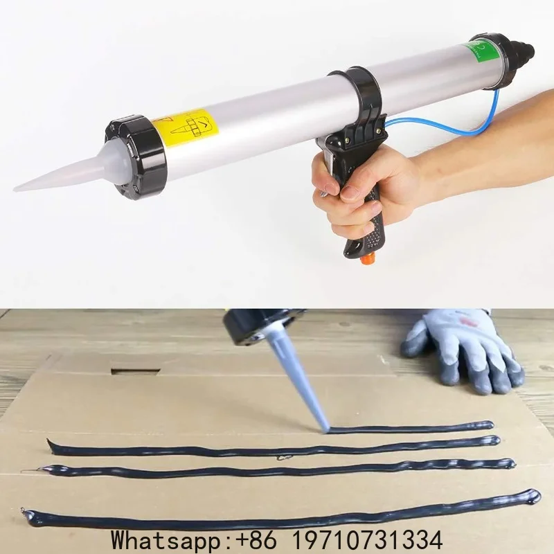 

600ML 15 inch Pneumatic Caulking Gun Cement Glass Adhesive Glue Silicone Sealant Air Gun Machine for 300 400 500 600ml Soft Glue