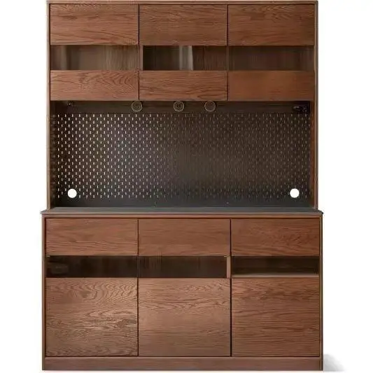 

Буфет для столовой из массива ореха, пристенный шкаф для хранения чая и вина в гостиной