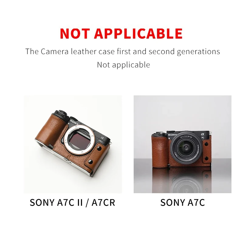 Mr.Stone for Sony A7C2 A7CR Camera Case Cover  Protective for SONY a7CⅡ A7CⅠ Case Accessories  Handmade Genuine Leather A7c bag