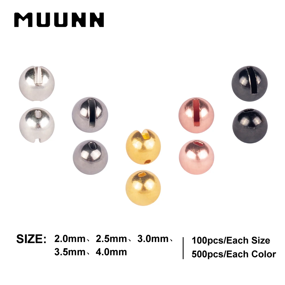 MUUNN Tungsten Slotted Beads,2.0/2.5/3.0/3.5/4.0mm Set Fly Tying Material Multi-Color Trout Perch Fly Fishing Tackel