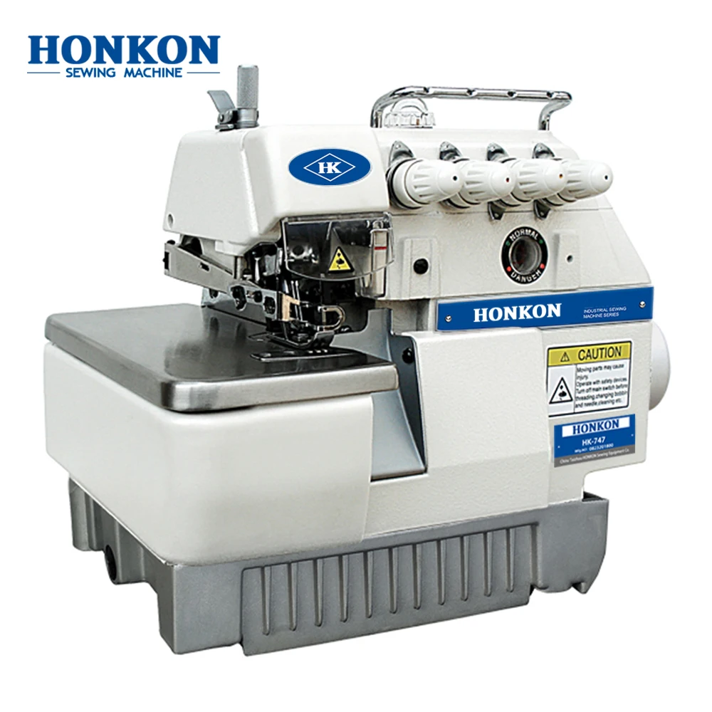 Máquina de Coser Overlock Industrial Multifuncional de Accionamiento Directo y Bajo Ruido HK-747D para Tejidos Comunes, Gran Venta