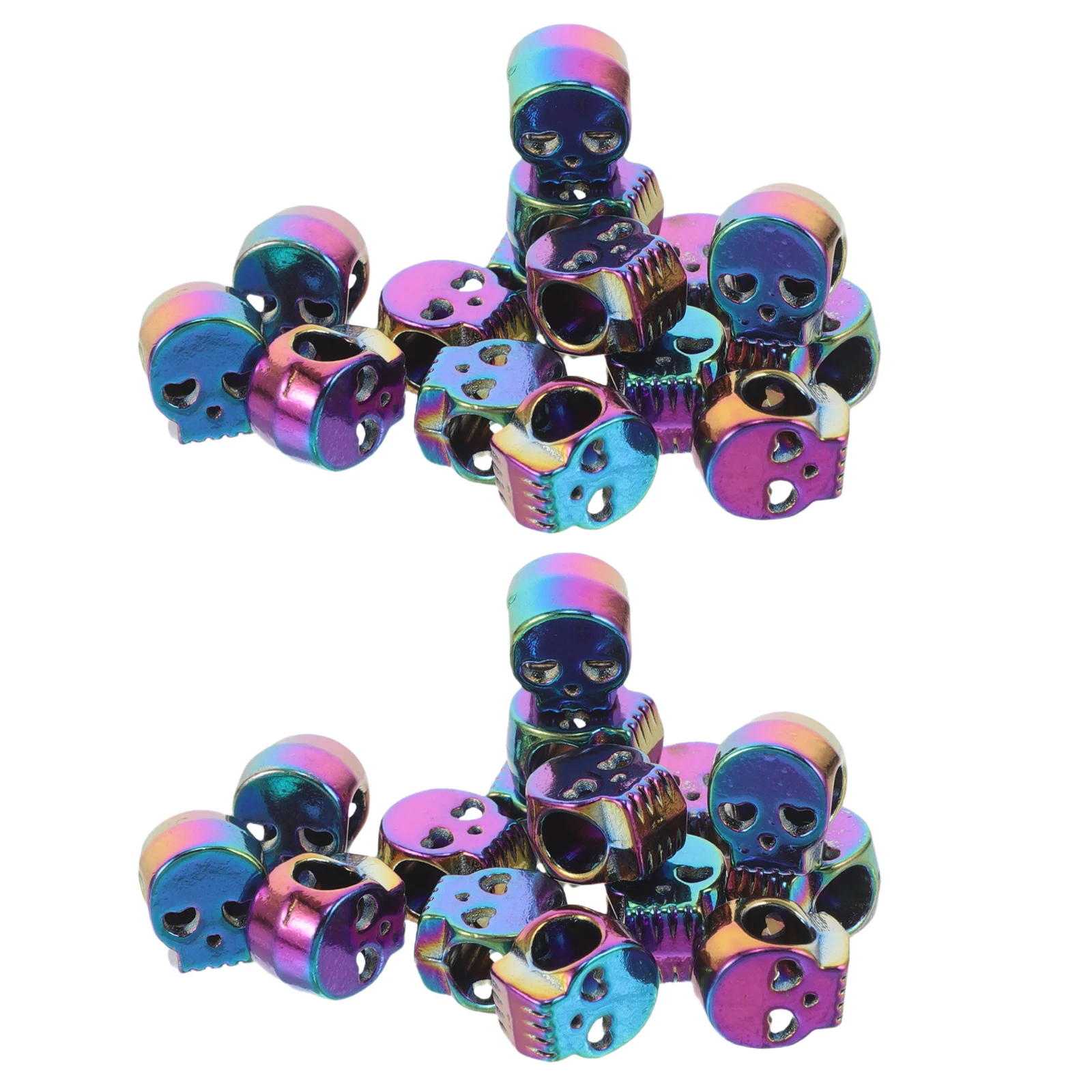 

100Pcs Gothic Skull Spacer Beads Large Hole Head Beads for Jewelry Making Bracelets Necklaces Chains Halloween DIY