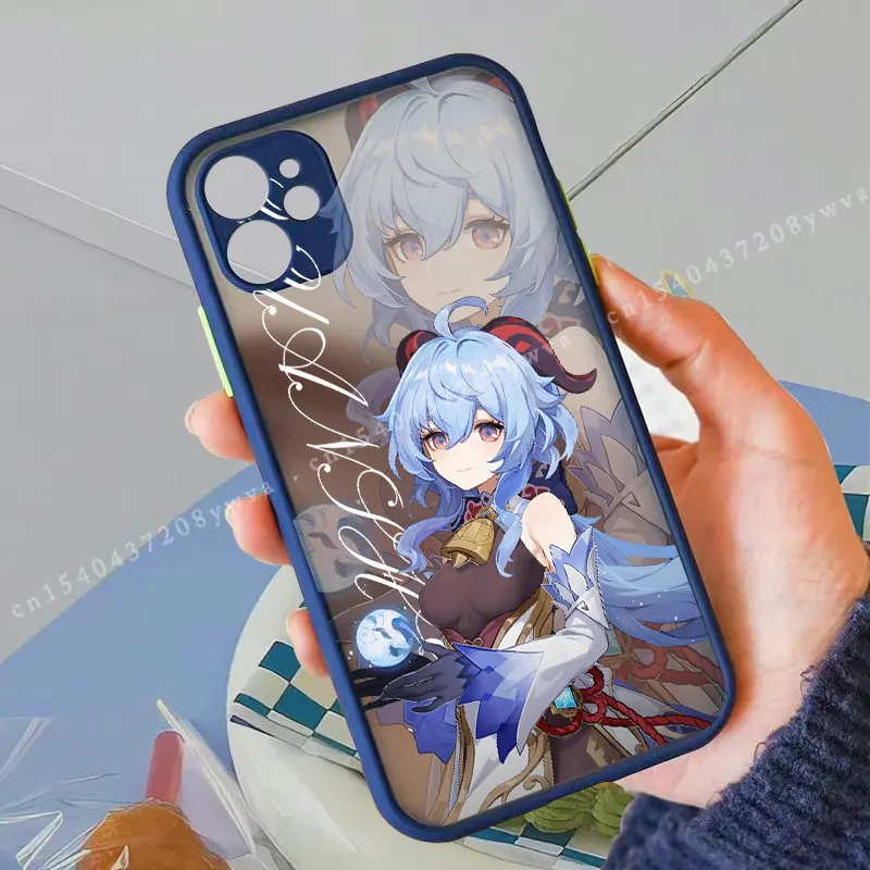 Anime Genshin Impact Phone Case For iPhone 11 13 12 14 Pro MAX XS XR SE20 8 7 Plus Hu Tao Kaedehara Shockproof Hard Cover Fundas