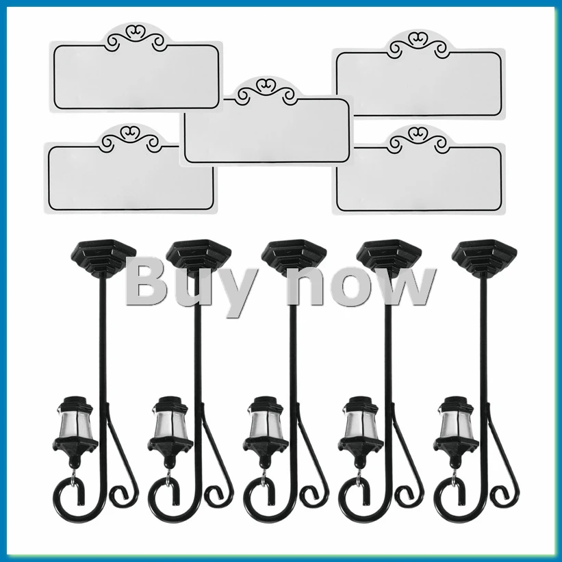 5 PCS Streetlight Shape Wedding Reception Place Card Holder Number Name Table Menu Picture Photo-ABHG
