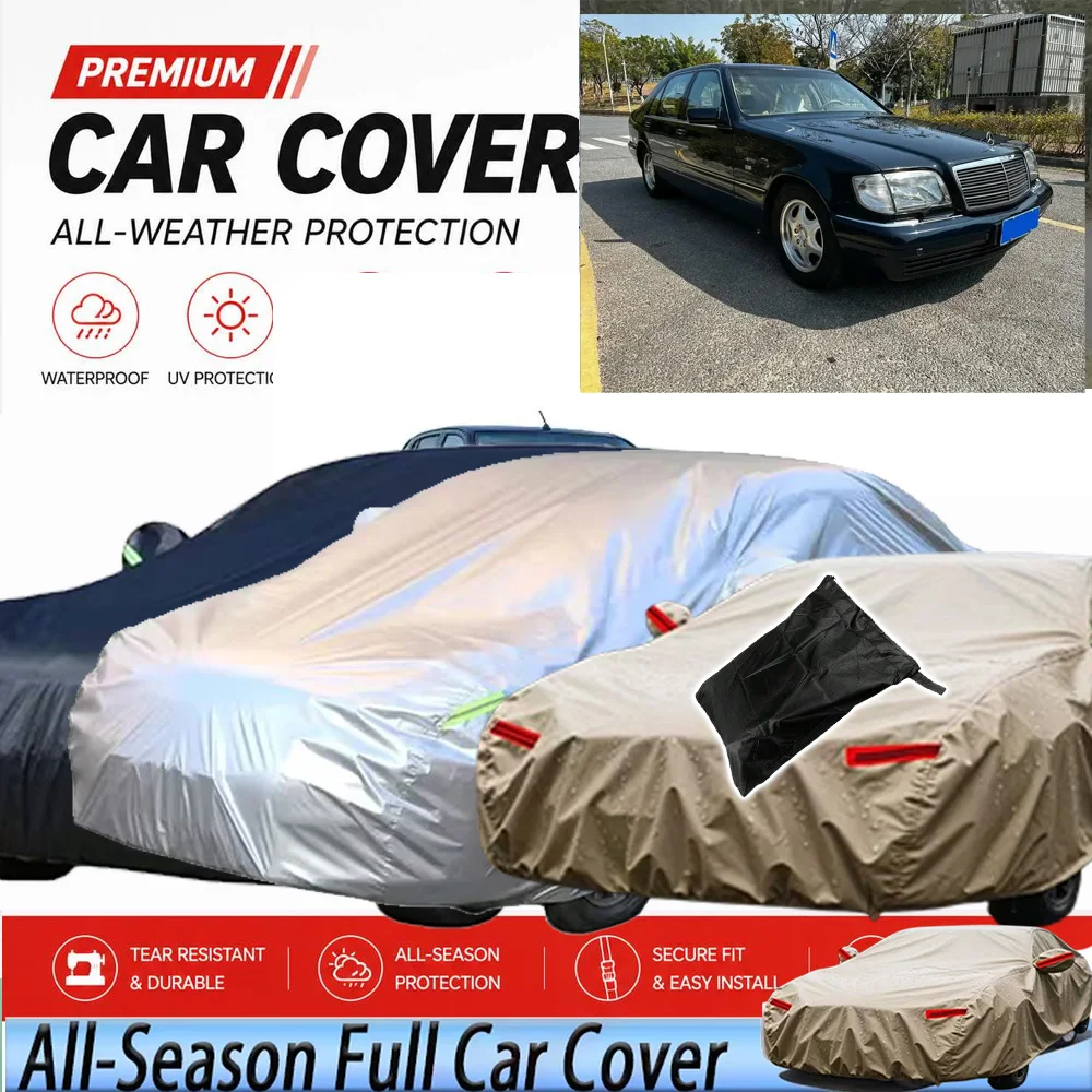 

Outdoor Protection Full Car Cover Snow Cover Sunshade Waterproof Dustproof Exterior For Mercedes Benz S Class W220 S280 S320