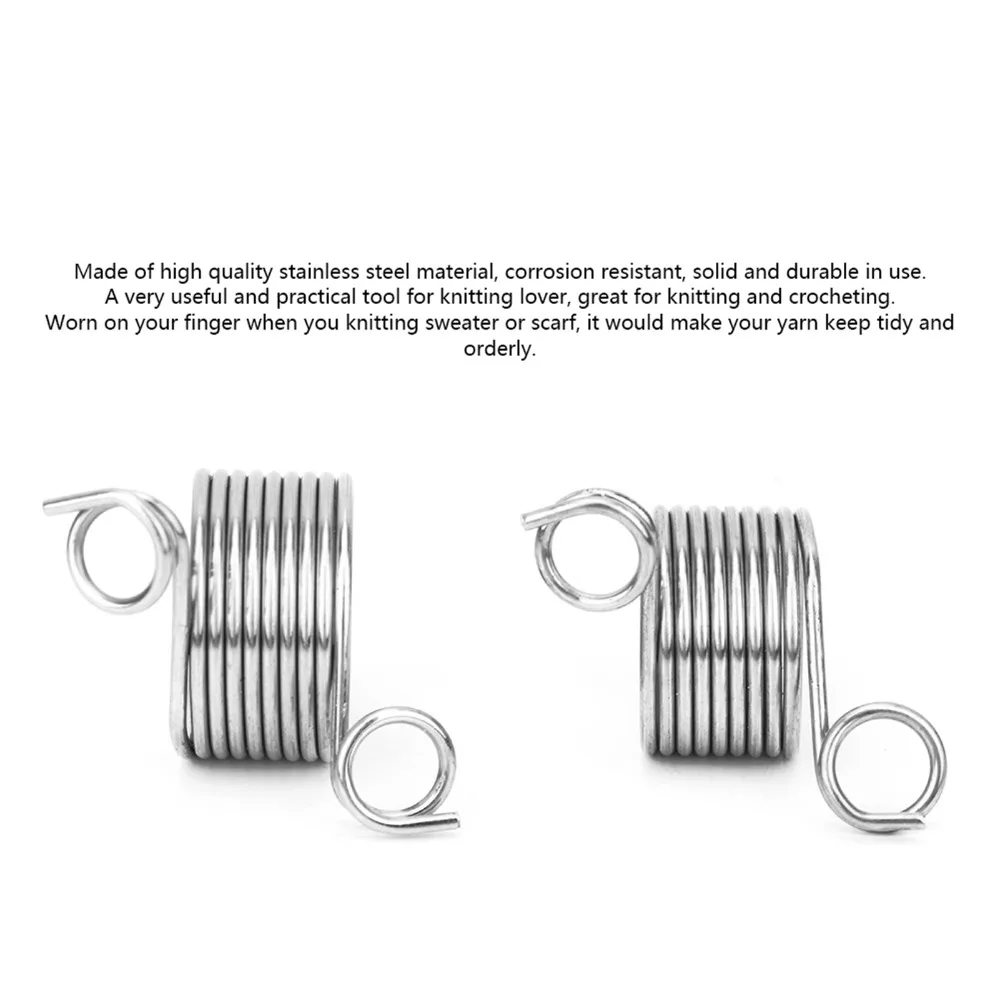 20Pcs Stainless Steel Knitting Thimble Guide 2 Sizes Finger Wear Design Sewing Accessories Yarn Guide Rings For Knitting Crafts