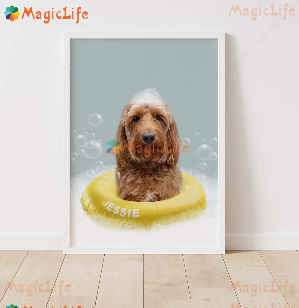 Custom Animal Life Buoy Dog Cat Pet Photo Poster Wall Art Canvas Painting Wall Pictures For Living Room Decor Posters Unframed