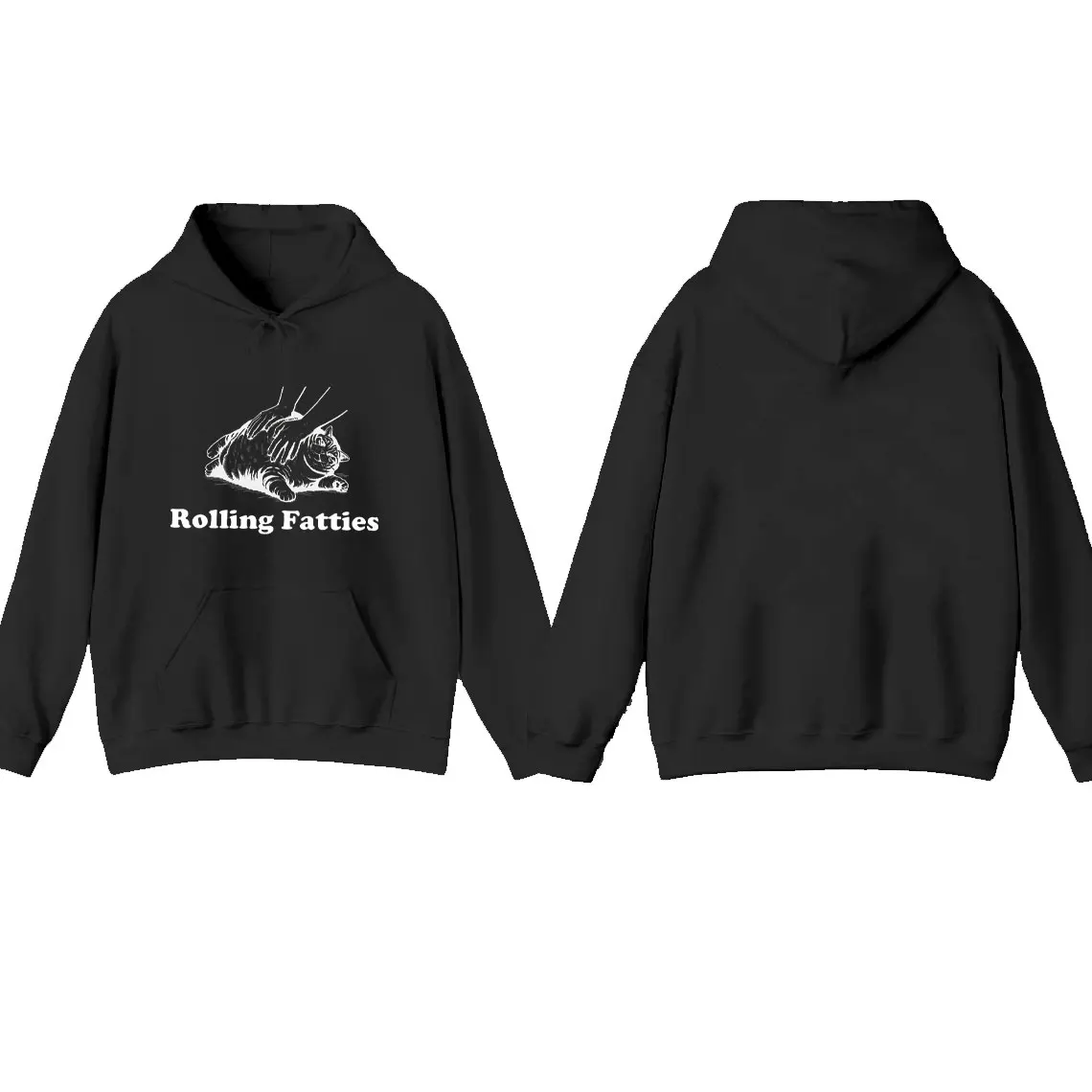 Cat Shirt Funny Rolling Fatties Graphic T-Shirt Unhinged Cat Lovers Gift Cute Fat Cat Sweatshirt Hoodie Tee for Women Men Casual