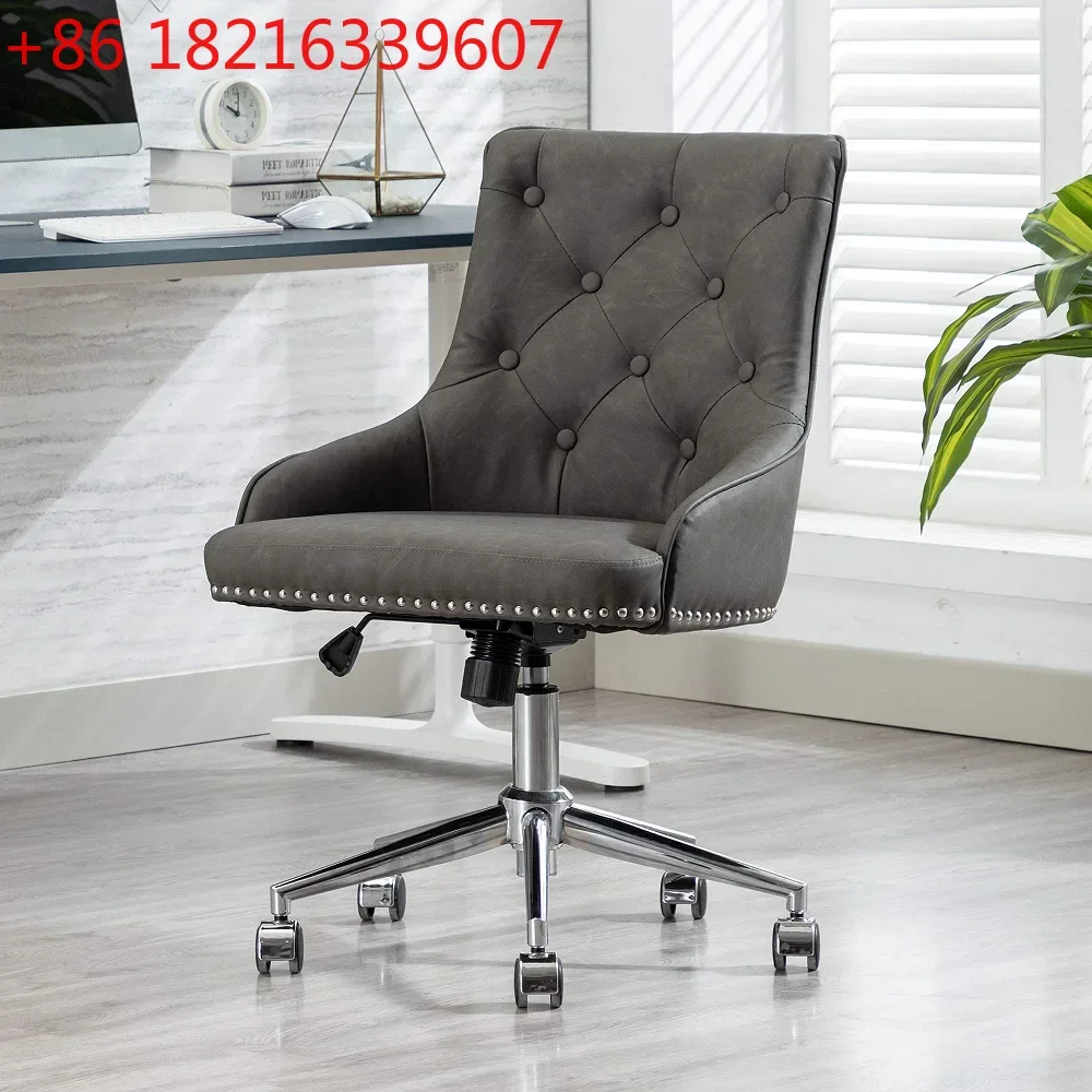 YAO Home Office Chair Velvet High Back with Upholstered Arms Metal Base Swivel Wheels Ergonomic Modern Design Comfortable Suppor