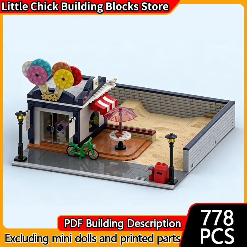 

City Street View Model MOC Building Bricks City Center Commercial Street Modular Technology Gifts Holiday Assemble Children Toys