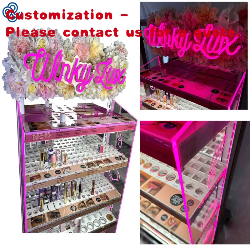custom.Customized LED Illuminated Display Cabinets Multi-layer Rotating Shelves Island Cabinets Effective Product
