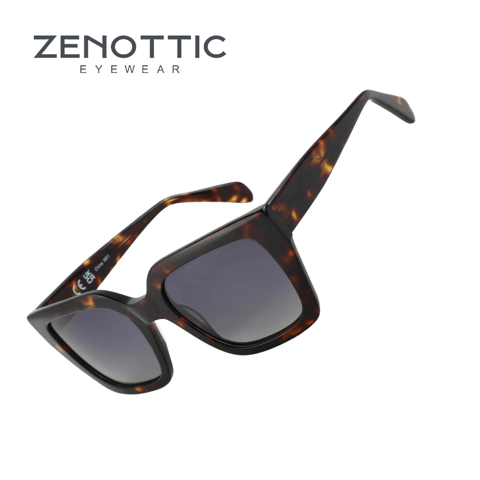 

ZENOTTIC 2024 Trend Square Polarized Sunglasses Women Uv400 Protection Shade Ultra Light Acetate Fashion Sun Glasses ZS6217