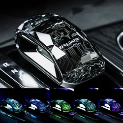 Crystal Gear Shift Lever Handle For ZEEKR 001 001FR 009 2021-2024 Car Center Console Handle With Glow Light Gearbox Lever Head