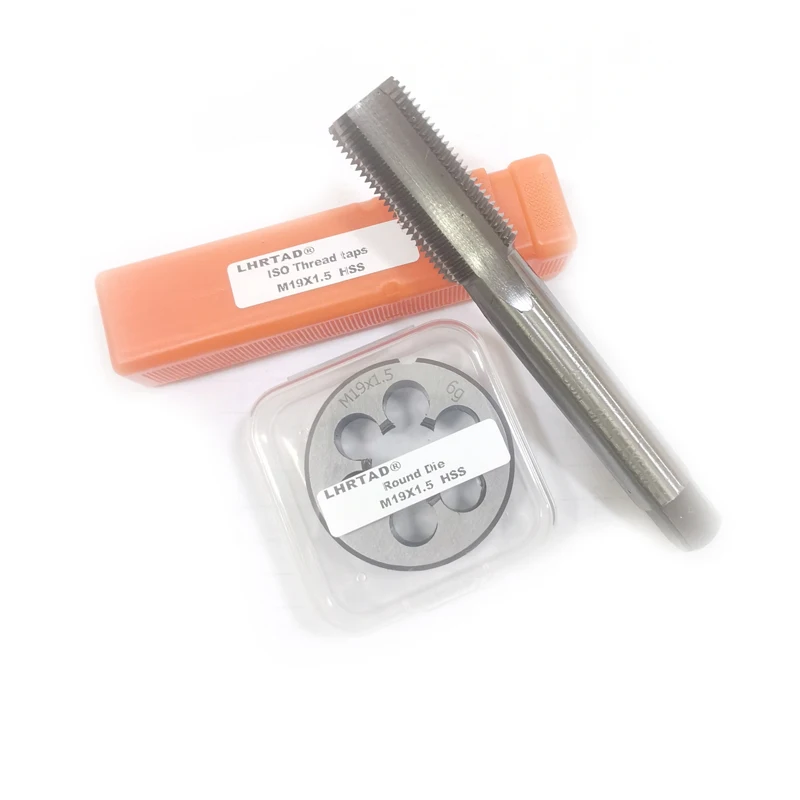 Imagem -03 - Tap Die Grupo M19x2 M19x1.5 M19x1 M19x0.75 Hss Reto Métrico Parafuso Fino Torneira Redonda Kit de Reparo de Rosca M19x2 M19