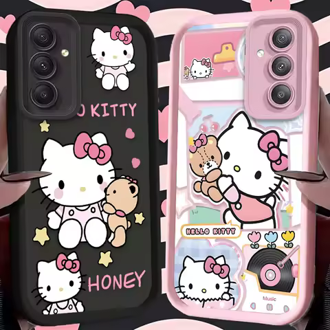 Sanrio Cute Hello Kitty Matte Case For Samsung Galaxy A54 A05S A05 A34 A24 A14 A53 A33 A23 A13 A52 A52S A32 A22 A12 A71 A51 A31