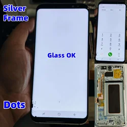 Tela de borda de reparo, vidro separado, prática lcd para samsung galaxy s8 + g955f g955a g955u s8plus toque de vidro quebrado ok ponto + linha