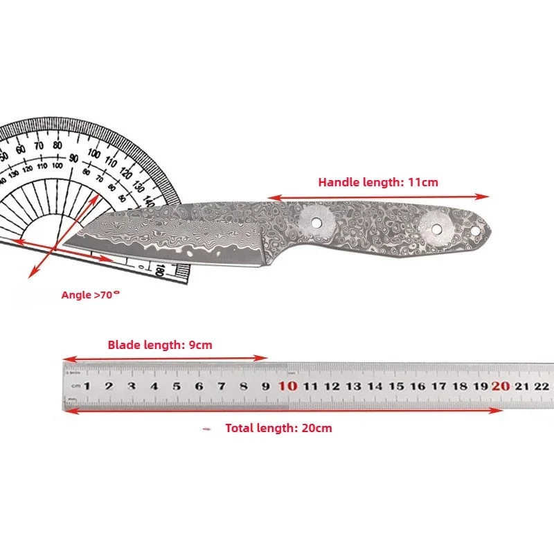 

VG10 Damascus Steel Semi-finished Fixed Blade Knife Blanks Integrated Maersk Steel Household DIY Knifes Embryo
