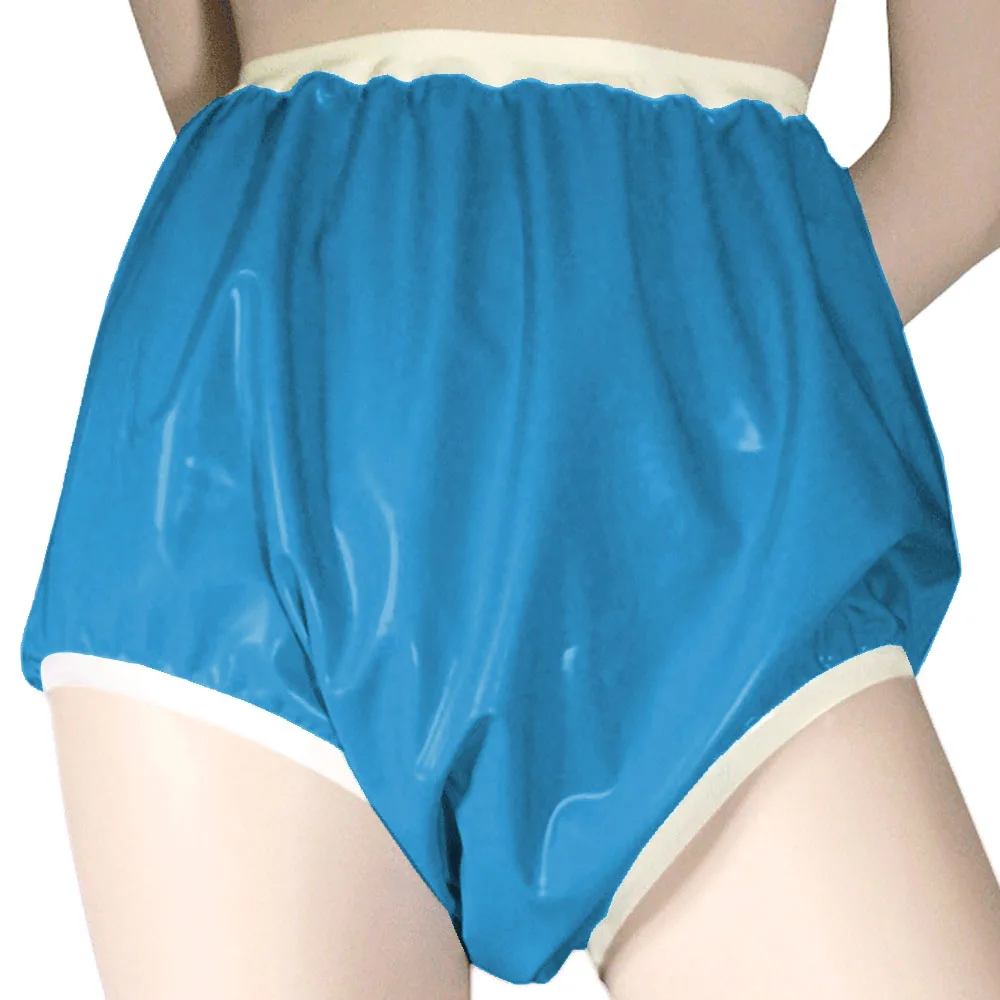 سراويل جلدية PVC غريبة مرقعة ، سراويل داخلية عالية الخصر بأزرار مثيرة سيسي ، ملابس داخلية صنم ، مقاس كبير ، 7XL