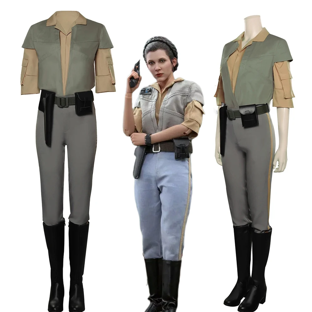 

Leia Cosplay Costume Princess Leia Organa Solo Jedi Battle Full Set Outfits Movie Combat Halloween Carnival Suit Women Girls Cos
