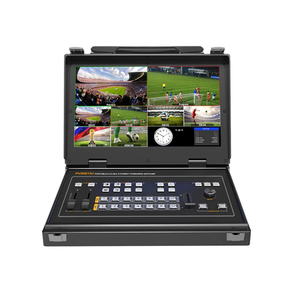 Nuovi arrivi Switcher video Mixer Mini registrazione video Controller a 6 canali con USB tipo-c per streaming Ptz