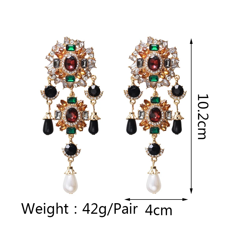 New Bohemian Earrings Ladies 2025 Luxury Trendy Design Geometry Crystal Vintage Ethnic Pendientes Accessories For Women Jewelry