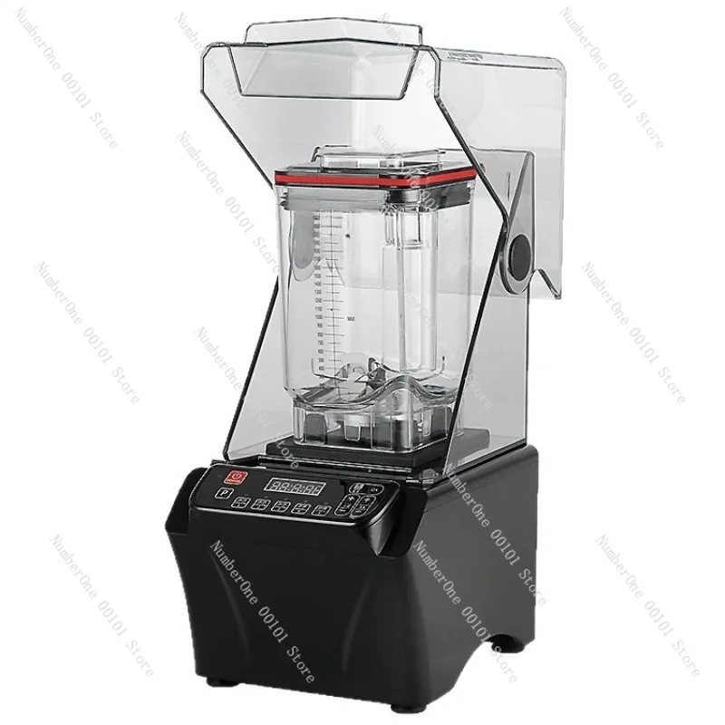 Commercial Smoothie Blender with Soundproof Shield Silent Ice Crusher Juicer Multifunction Tea Extractor Milk Foam Machine for
