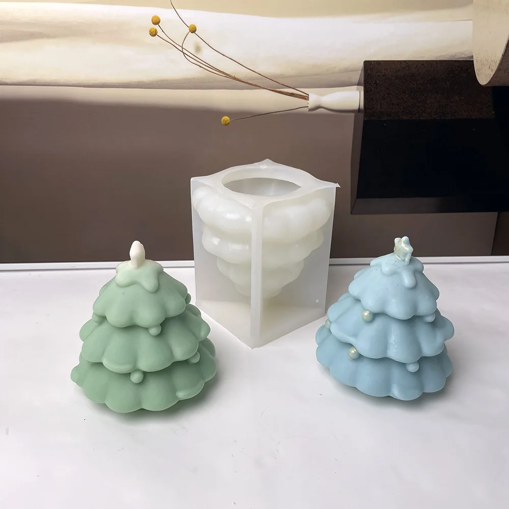 3d Weihnachts baum Kerzen formen Silikon Kiefer Silikon form für Epoxidharz Casting DIY festliche Aroma therapie Kerze liefert