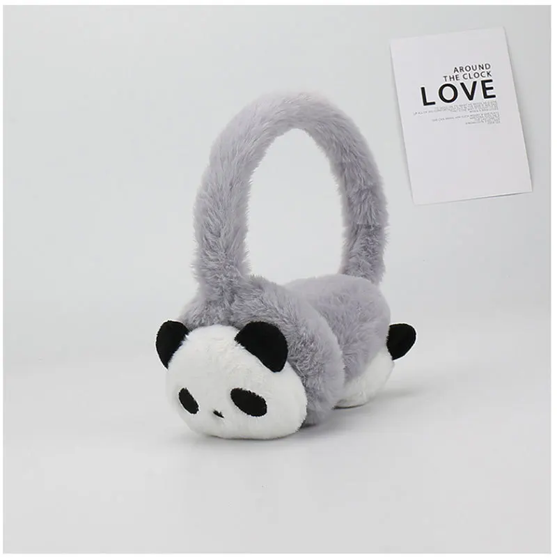 Maikun New Cartoon Children's Plush Fluffy Earmuffs Students Winter Warm Cute Panda Ear Bags