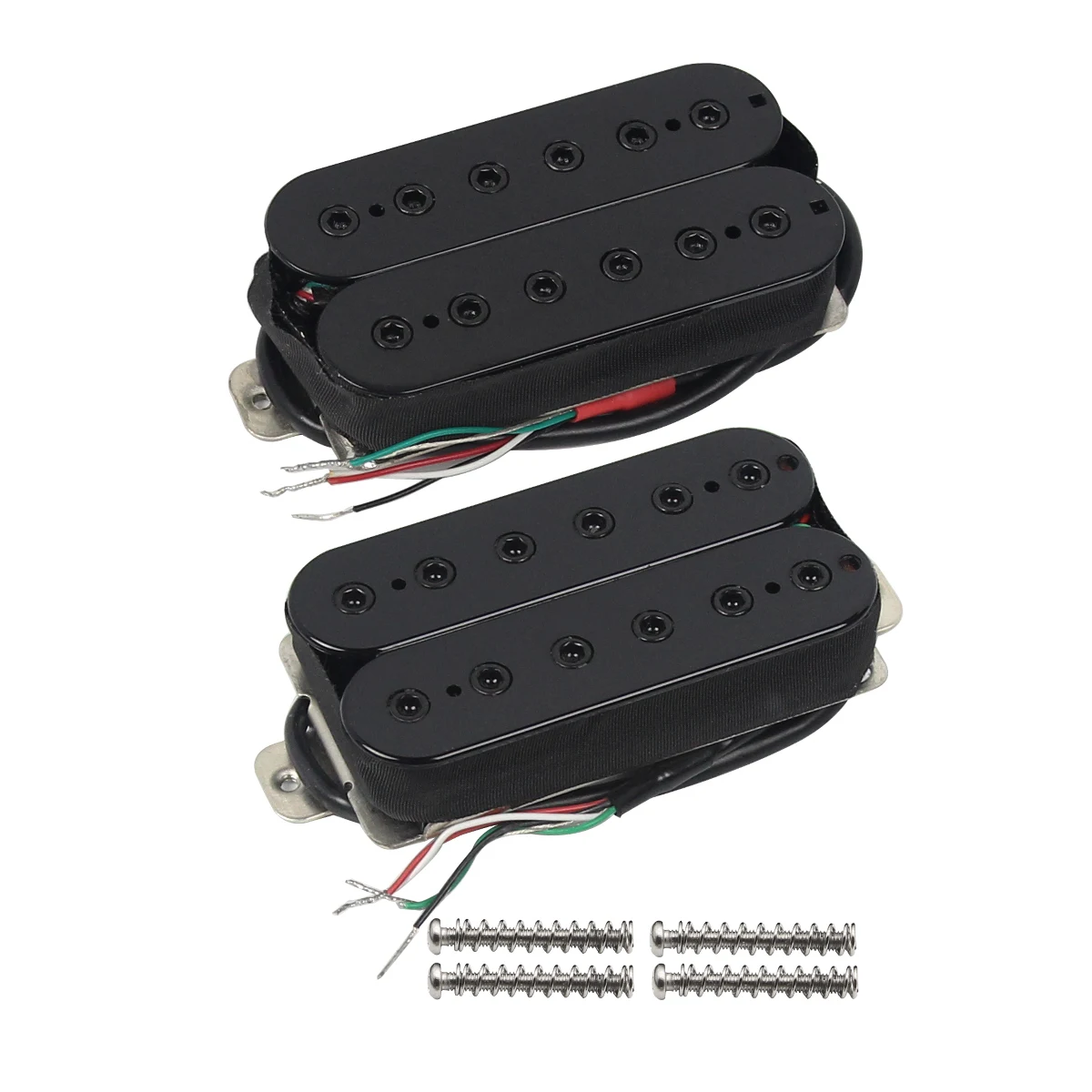 FLEOR 2pcs Alnico 5 Guitar Pickup Humbucker Electric Guitar Pickup Neck+Bridge Set Black for Guitar Parts Accessories