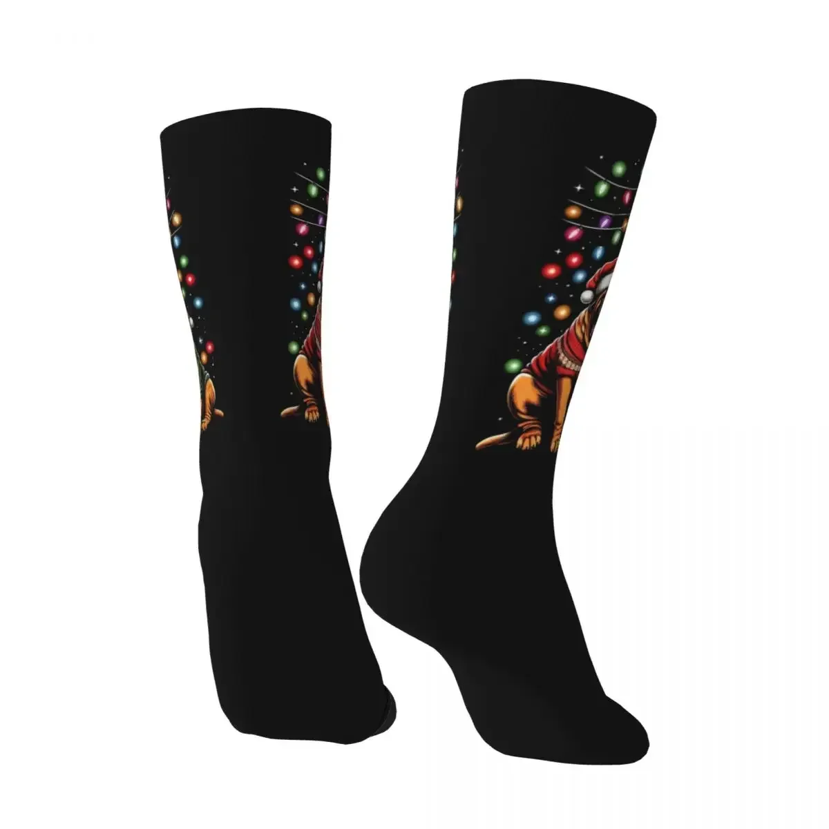 All Seasons Mastiff Dog Family Light Christmas Tree Socks Sport Middle Tube Socks Fashion Stockings for Valentine's Day Gifts