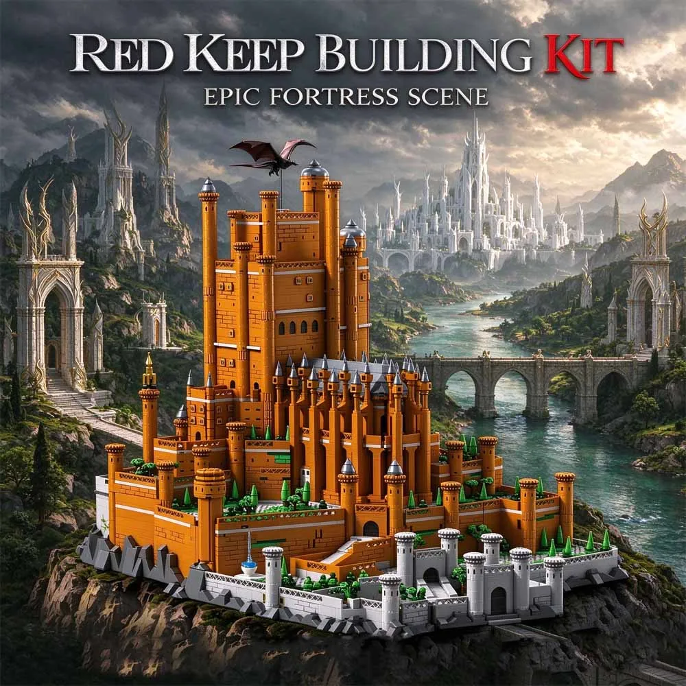 Fantasy Medieval RED KEEP Castle Fortress MOC Building Blocks Epic Palace Architecture Model Adult Collectible Toy Gift 5508pcs