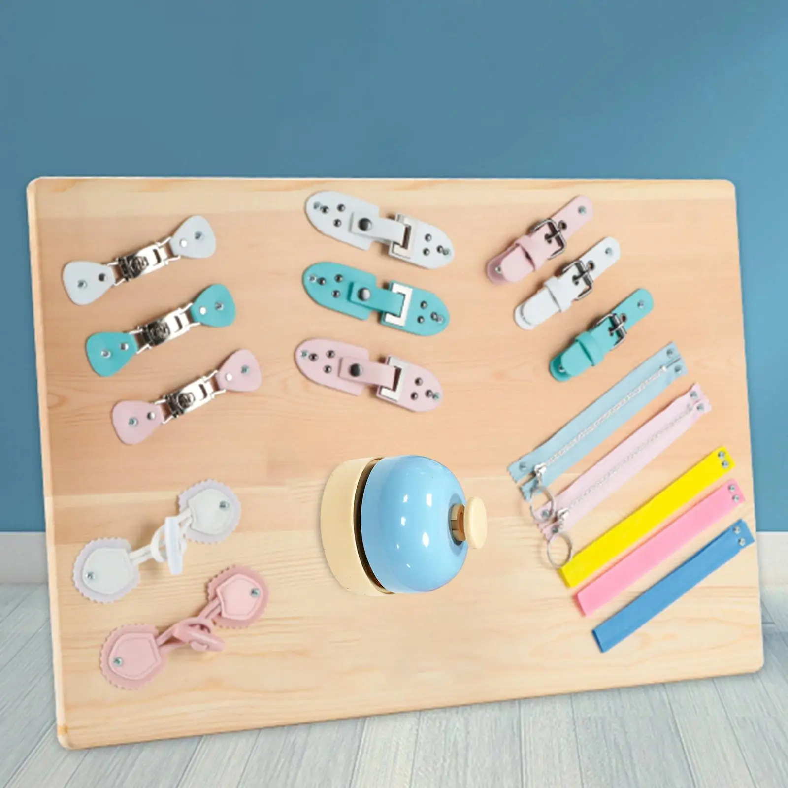 Kids Busy Board Bell Parts Metal DIY Toy for Children Educational Sensory Activity Fine Motor Skills Training Travel Game for