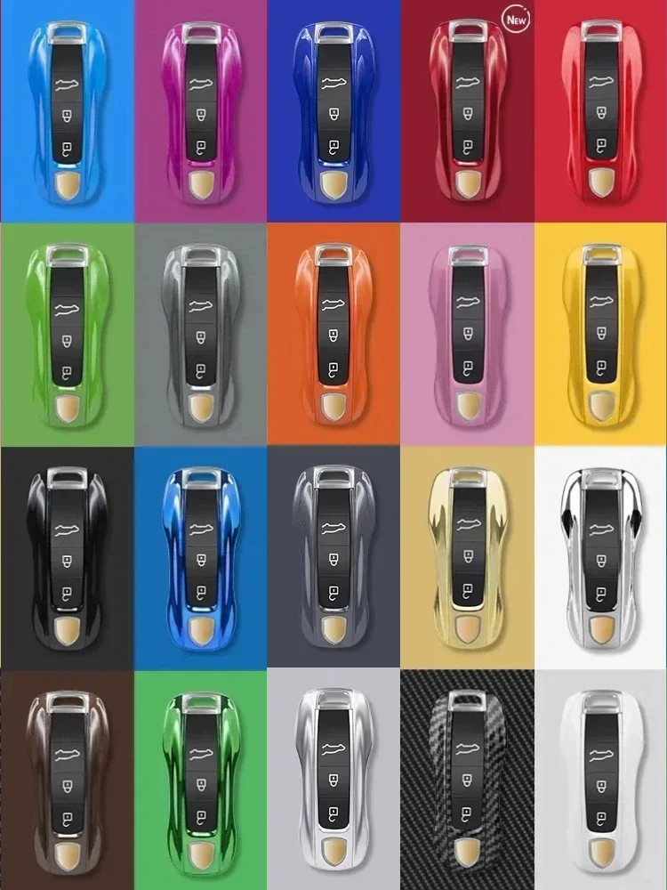 Remote smart car solid color ABS key cover For Porsche Panamera Macan 718 Taycan 911 Cayman Boxster 9yA 971 Car Accessories