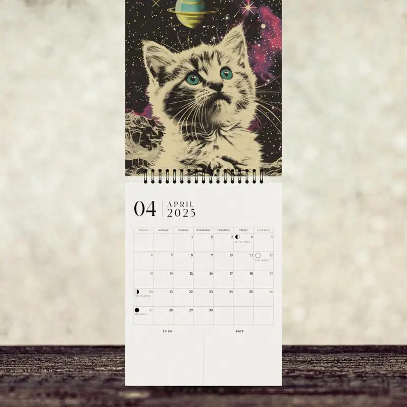 ปฏิทินแมว 2025 Space Cats Family Planner ปฏิทิน Organizing & Planning ปฏิทิน 2025 ปฏิทินรายเดือน Planner Moon Phase