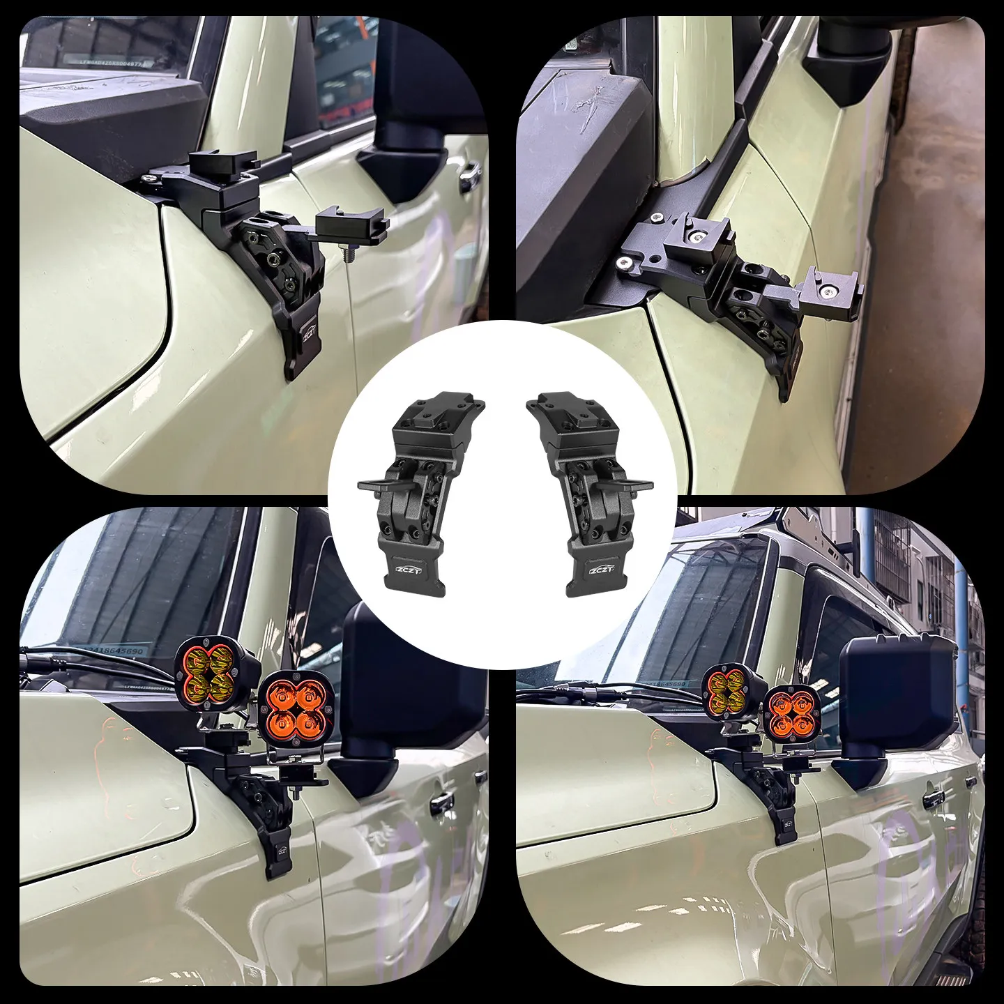 Engine Hood A-Pillar Spotlight Bracket For Toyota Prado LC250 2024-2026 Led Dual Light Expansion Mount Modification Accessories