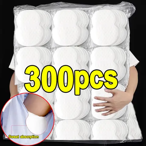 10/300Pcs 일회용 겨드랑이 겨드랑이 땀 패드 땀 흡수 패치 여름 방취제 부직포 패드 통기성 초박형